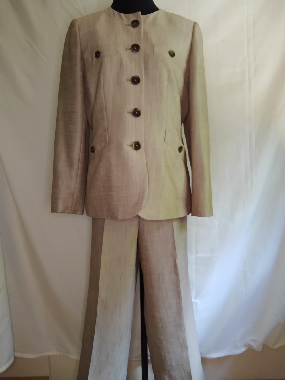 Kasper Beige Two-Piece Pantsuit